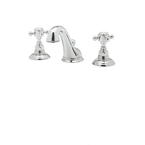 Rohl A1408XMAPC-2 Rohl Italian Bath Viaggio Widespread Lavatory Faucet In Polished Chrome With Cross