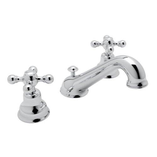 Rohl AC102X-APC-2 Cisal Arcana Widespread Lavatory Faucet In Polished Chrome With Cross Handles