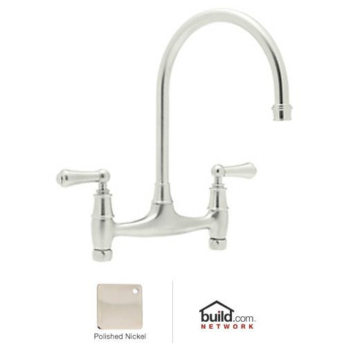 Rohl U.4791L-PN-2 Perrin & Rowe Georgian Era Bridge Kitchen Faucet In Polished Nickel With High "C"