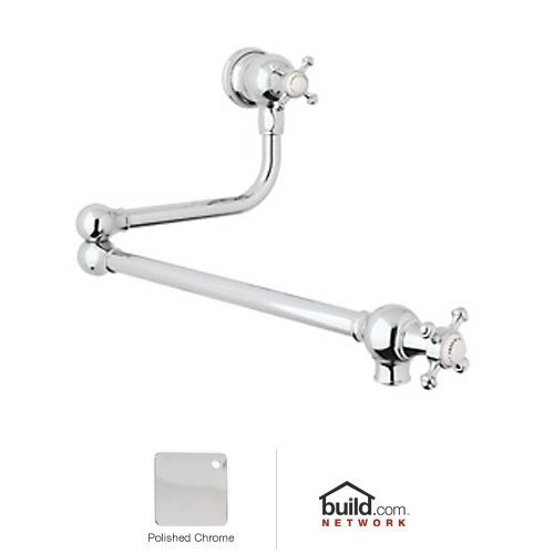 Rohl U.4798X-APC-2 Perrin & Rowe Edwardian Era Wall Mounted Swing Arm Pot Filler With Cross Handles