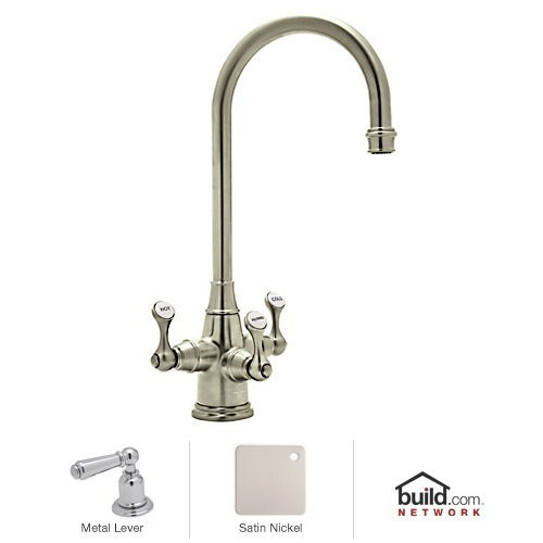 Rohl U.1220LS-STN-2 Rohl Perrin & Rowe Georgian Era Filtration Three Lever Bar Faucet With "C" Spout In