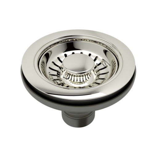 Rohl 115277 BASKET STRAINER WITHOUT REMOTE POP-UP WITH LARGE 1 7/16^ DIAMETER PULL KNOB IN POLISHED NICKEL MANUAL OPERATION