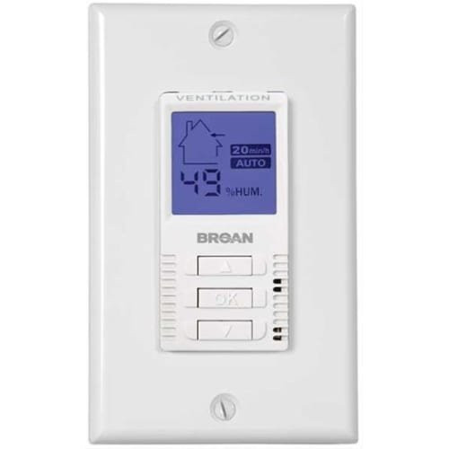 Broan BVT7W VT7 Wall Control for ERV and HRV Units from The Deco-Touch Series, White
