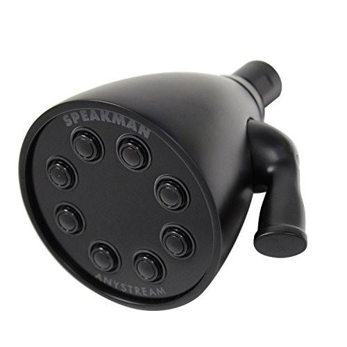 SPEAKMAN SS2251MB  Signature Icon Anystream High Pressure Adjustable Solid Brass Shower Head, 2.5 GPM, Matte Black