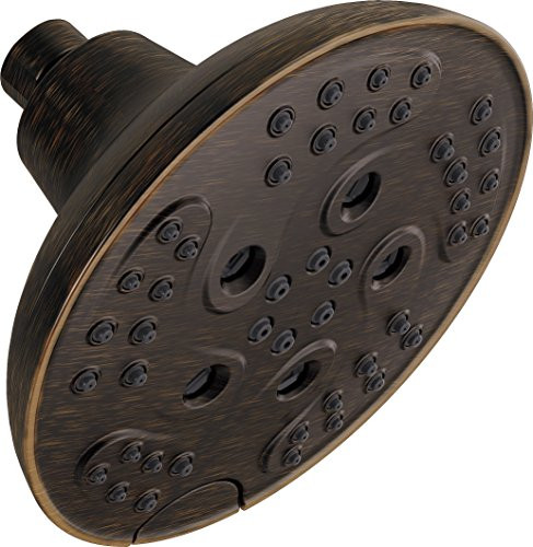 Delta D52666RB Universal Showering Components H2Okinetic 5-Setting Transitional Raincan Shower Head Venetian Bronze 52666RB