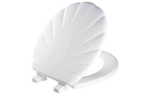 Bemis B22ECA000 MAYFAIR Round Enameled Wood Shell Design Toilet Seat in White with STA-TITE Seat Fastening System and Easy-Clean & Change Hinge