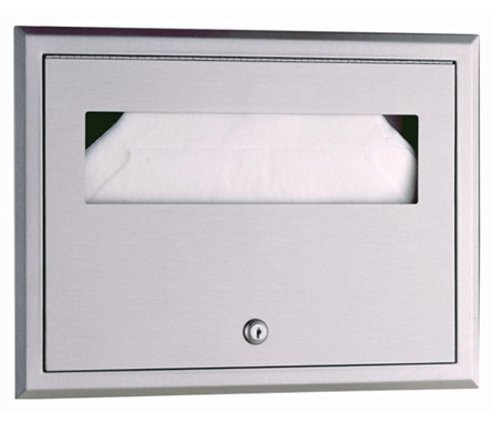 Bobrick 3013  TrimLineSeries 304 Stainless Steel Recessed Seat Cover Dispenser, Satin Finish, 15-58" Width x 11-1/4" Height