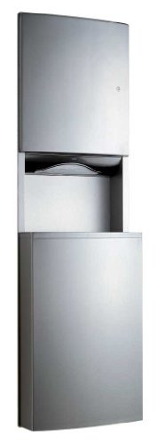 Bobrick 43944  ConturaSeries 304 Stainless Steel Recessed Paper Towel Dispenser and Waste Receptacle, Satin Finish, 17-7/16" Width x 56-1/4" Height