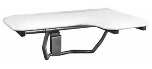 Bobrick 517  Polyurethane Right Hand Folding Shower Naugahyde Seat with Padded Cushion, 32-7/8" Width x 22-11/16" Projection, White
