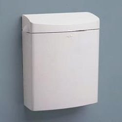 Bobrick 5270 - Matrixseries Sanitary Napkin Receptacle Rectangular Plastic 1.3Gal Gray "Product Category: Breakroom And Janitorial/Sanitary Napkin Receptacles"