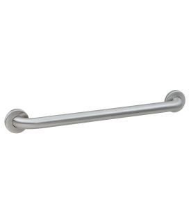 Bobrick 5806x24 5806.99x24 304 Stainless Steel Straight Peened Grab Bar with Concealed Mounting and Snap Flange, Satin Finish, 1-1/4" Diameter x 24" Length