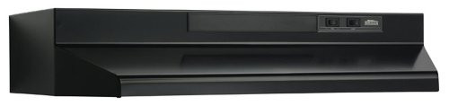 Broan F403623 Convertible Range Hood Insert with Light, Exhaust Fan for Under Cabinet, Black, 6.5 Sones, 160 CFM, 36"
