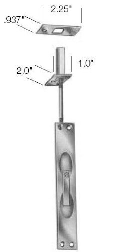 Baldwin 0600260 0600 260 12 FLUSH BOLT W/ 12 ROD