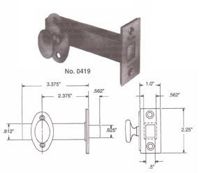 Baldwin 0419102 0419 102 MORTISE DOOR BOLT TRADITIONAL 2