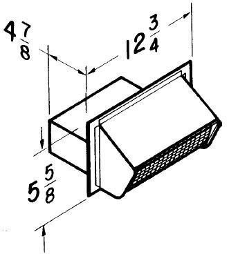 Broan 649 Broan Wall Cap. Same as Model 639 except aluminum. Natural finish