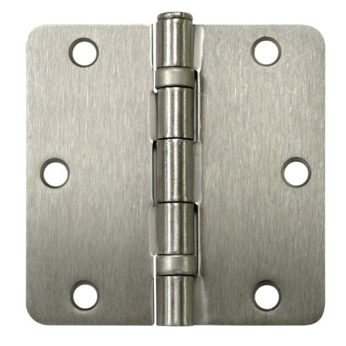 Deltana S35R4BB10B  Ball Bearing 3.5" x 3.5" Ball Bearing 1/4" Radius Corners Mortise Hinge - Pair