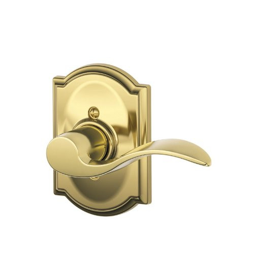 SCHLAGE F170ACC605CAMRH F170 ACC 605 CAM RH Camelot Collection Right Hand Accent Decorative Trim Lever, Bright Brass