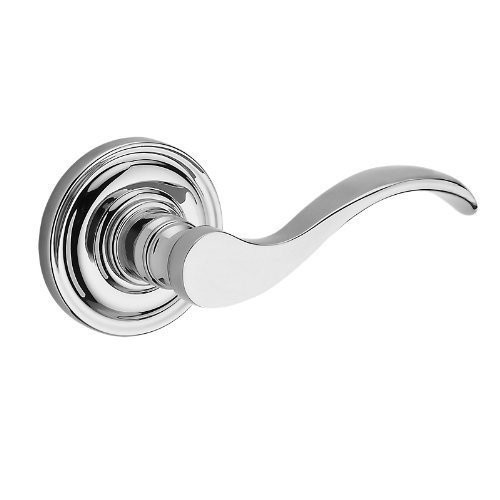 Baldwin PSCURTRR260  Reserve Passage Curve with Traditional Round Rose in Bright Chrome Finish
