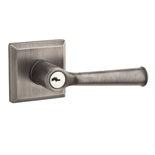 Baldwin ENFEDTSR152 Reserve Entry Federal Lever and Traditional Square Rose Matte Antique Nickel Finish.
