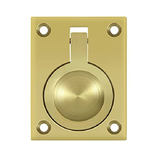 Deltana FRP25U3  Flush Ring Pull, 2 1/2"x 1 7/8", Bright Brass Finish