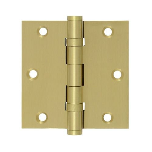 Deltana DSB35B4  3.5 x 3.5 in. Square Ball Bearings Hinge, Satin Brass - Solid Brass - 30 Case - Pack of 2.