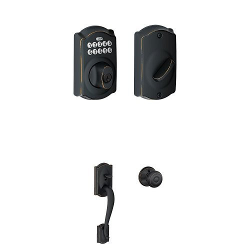 SCHLAGE BE365CAM716 Single Cylinder Deadbolt Finish: Aged Bronze