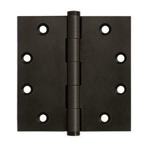 Deltana DSB4510B  4.5 x 4.5 in. Square Hinges, Oil Rubbed Bronze - Solid Brass - Pack of 2