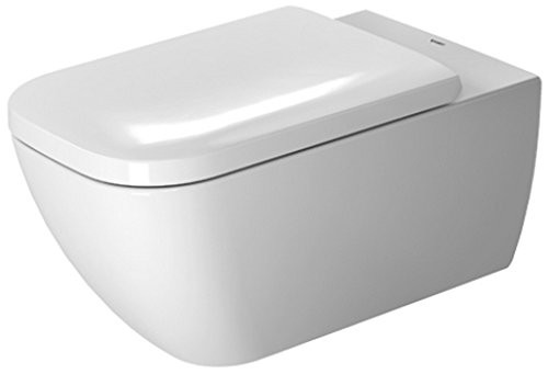 Duravit 2550090092 Happy D.2 Toilet wall mounted rimless, washdown model, Durafix included, 14 3/8" x 24 3/8" White Alpin