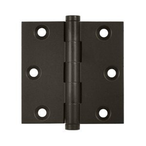 Deltana DSB310B DSB10B Plain Bearing 3" x 3" Solid Brass Square Corner Plain Bearing Mortise Hinge.