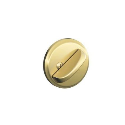 SCHLAGE B81505  Polished Brass B-Series Single Sided Residential Deadbolt with Thumbturn and Outside Trim Plate from the B-Series.