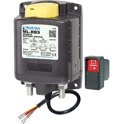 BLUE SEA SYSTEMS BS-7700 Remote Batt Sw, 12VDC, Manual Back-Up