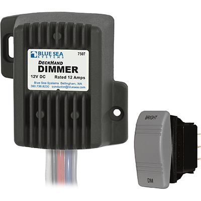 BLUE SEA SYSTEMS BS-7507 Dimmer, DeckHand, 12V, 12A