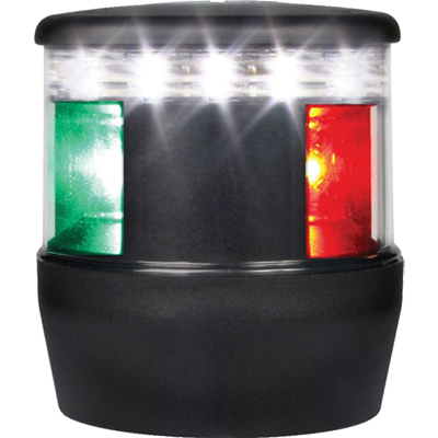 HELLA HL-980650001 '0650 Series' NaviLED Trio Multivolt Red/Green/White 8-28V DC Tri-Color LED Navigation/Anchor Light with Black Housing