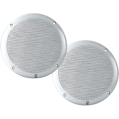 POLY-PLANAR POL-MA4056W POLY PLANAR 80W (Pair) 2-Way Coaxial 6 & quot White Round Integral Speaker, MFG# MA-4056-W, White, low magnetic field, integral plastic grill. Hardware and speaker wire included. / POL-MA-4056-W /