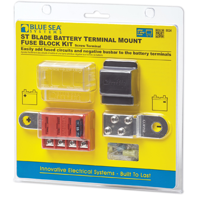 BLUE SEA SYSTEMS BS-5024 Blue Sea ST-Blade Battery Terminal Mount Fuse Block Kit Marine , Boating Equipment