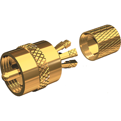 SHAKESPEARE SHA-PL-259-CP-G SHAKESPEARE / Gold Plated Centerpin Solderless PL-259 Connector, MFG# , for RG-8X or RG-58/AU coax cable