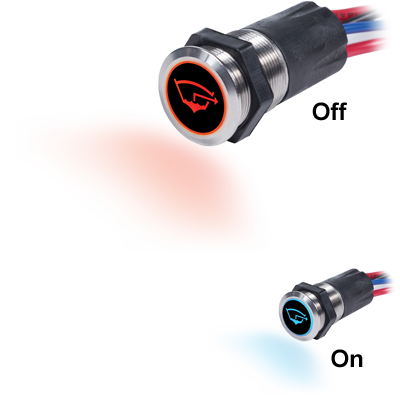 BLUE SEA SYSTEMS BS-4181 Blue Sea Systems Blue Sea Backlit Push Button Switch OFF/(ON) - 15A