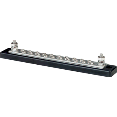 BLUE SEA SYSTEMS BS-2302 BLUE SEA SYSTEMS BusBar Common Screw Terminal 20x8-32, MFG# , BusBar Includes (2) 1/4"-20 Studs & (20) 8-32 Screws, 150 Amp 300VAC/48VDC Capacity. / /