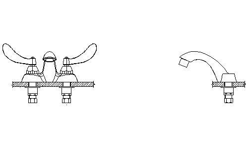 Delta 21C124 Commercial 21C Two Handle Centerset Bathroom Faucet - Less Pop-Up 150335