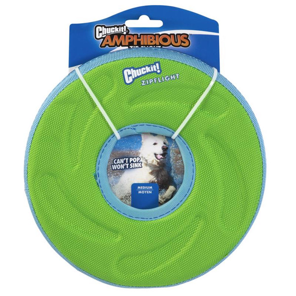 Chuckit! CK18100 Zipflight Amphibious Dog Fly Ring Toy, Medium