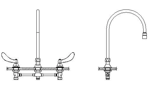 Delta 23C634-R7 Commercial 23C6 Widespread Gooseneck Less Pop-Up 147498