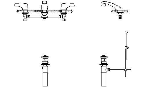 Delta 23C653 Commercial 23C6 Two Handle Widespread Bathroom Faucet with Gooseneck Spout - Less Pop-Up 146887