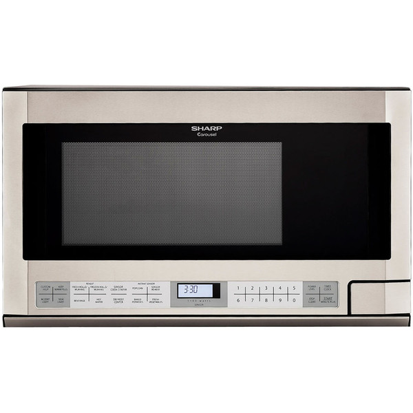 Sharp R1214T R-1214 1-1/2-Cubic Feet 1100-Watt Over-the-Counter Microwave, Stainless