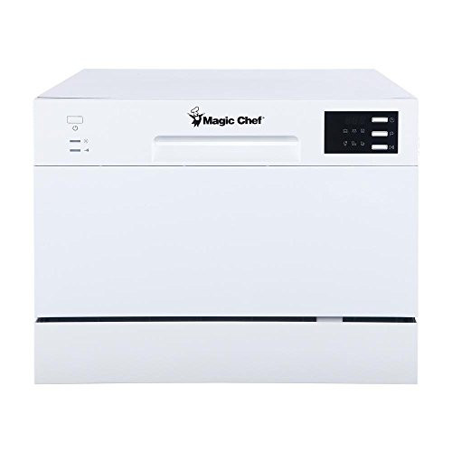MagicChef MCSCD6W5 MagicChef Energy Star 6-Place Setting 6 Plate Countertop Dishwasher, White