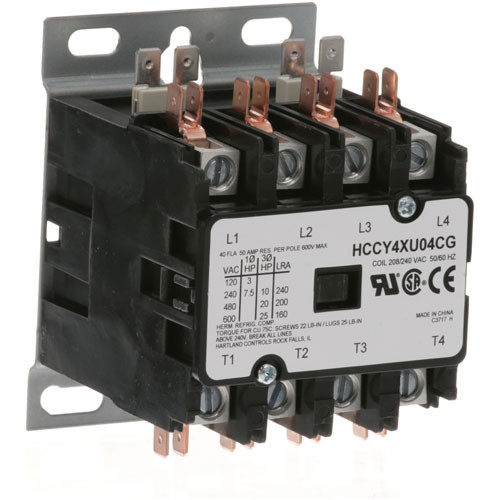 Contactor, 208/240V, 4P, 40FLA/50A Res Z013369 GROEN