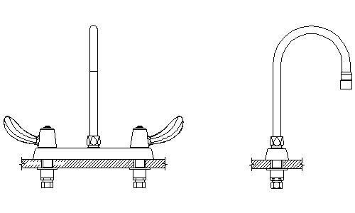 Delta 26C3942 Commercial 26C3 Two Handle 8"" Cast Deck Mount Faucet 141434