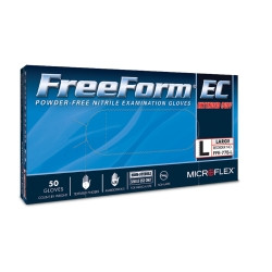 Microflex MFXFFE775XL Freeform EC Nitrile Gloves - Disposable, Extended cuff, Non Stick, Size X Large (pack of 100).