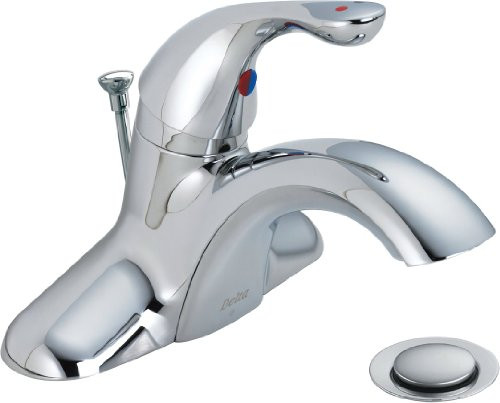 Delta 520LF-HGMHDF Commercial Classic Single Handle Centerset Bathroom Faucet, Chrome