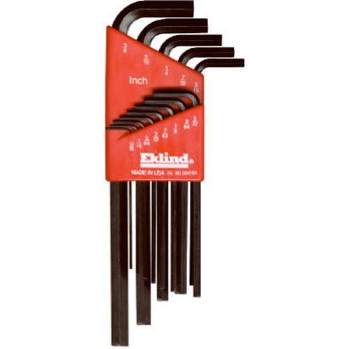 EKLIND TOOL EKL10213 Long-Arm Hex-L Key, 13-Piece Set, SAE, Chrome-Nickel Steel, Sold as 13 Each.
