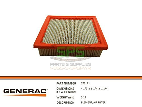 GENERAC 073111S - Air Filter Element 410 Engine